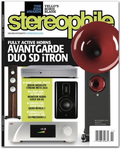 Stereophile cover - Avantgarde DUO SD iTRON Nov 2024 Issue